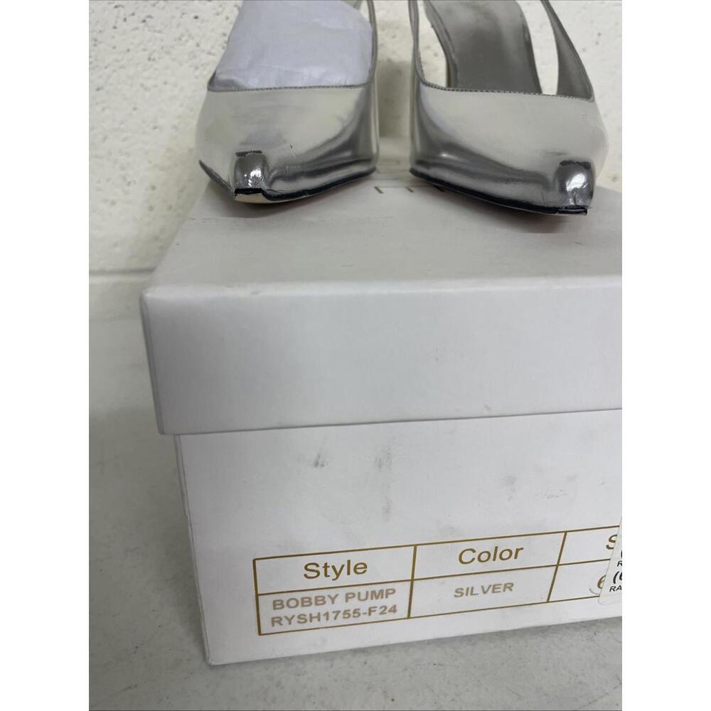 RAYE Bobby sling bakc Pump silver  pointed toe high heel  shoes size 6 $158 msrp - Picture 3 of 7